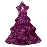 Background Purple Love Christmas Tree Ornament (Two Sides) Front