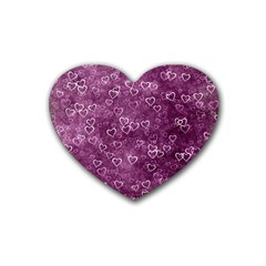 Background Purple Love Rubber Heart Coaster (4 Pack) by nateshop