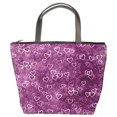 Background Purple Love Bucket Bag by nateshop