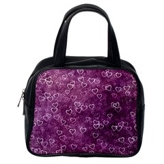 Background Purple Love Classic Handbag (one Side)