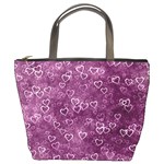 Background Purple Love Bucket Bag Front