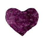 Background Purple Love Standard 16  Premium Flano Heart Shape Cushions Front