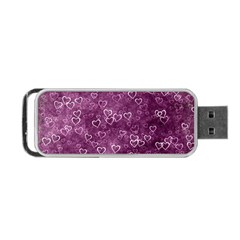Background Purple Love Portable Usb Flash (one Side) by nateshop