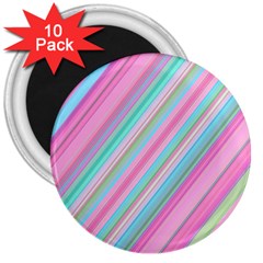 Background-lines Pink 3  Magnets (10 Pack)  by nateshop