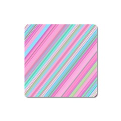 Background-lines Pink Square Magnet by nateshop