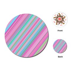 Background-lines Pink Playing Cards Single Design (round) by nateshop