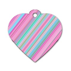 Background-lines Pink Dog Tag Heart (one Side) by nateshop