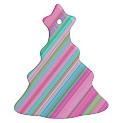 Background-lines Pink Christmas Tree Ornament (two Sides) by nateshop