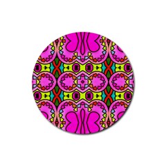 Abstract-karakkter Rubber Round Coaster (4 pack)