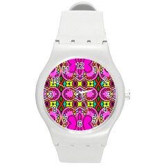 Abstract-karakkter Round Plastic Sport Watch (m)