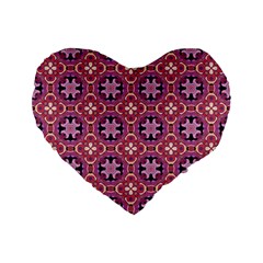 Abstract-background-motif Standard 16  Premium Flano Heart Shape Cushions