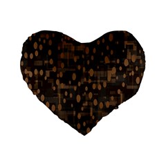 Abstract Dots Standard 16  Premium Flano Heart Shape Cushions