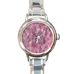 Abstract-pink Round Italian Charm Watch