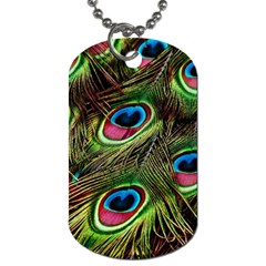 Peacock-feathers-color-plumage Dog Tag (two Sides) by Celenk