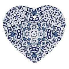 Blue-design Heart Ornament (two Sides) by nateshop