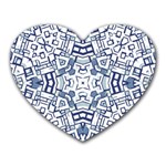 Blue-design Heart Mousepads Front