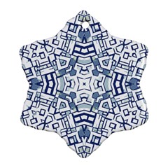 Blue-design Snowflake Ornament (two Sides) by nateshop