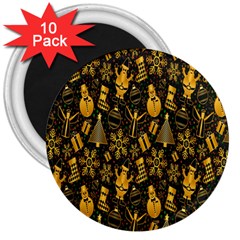 Christmas Gold 3  Magnets (10 Pack)  by nateshop