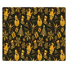 Christmas Gold Double Sided Flano Blanket (small)  by nateshop