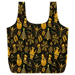 Christmas Gold Full Print Recycle Bag (xxxl) by nateshop