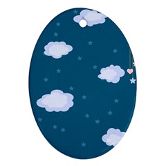 Clouds Oval Ornament (two Sides) by nateshop