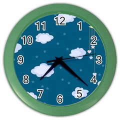 Clouds Color Wall Clock by nateshop