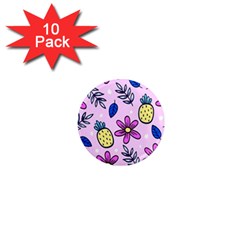 Flowers Purple 1  Mini Magnet (10 Pack)  by nateshop