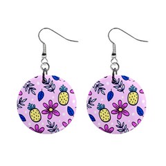 Flowers Purple Mini Button Earrings by nateshop