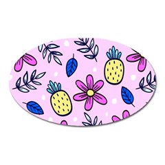 Flowers Purple Oval Magnet by nateshop