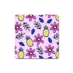 Flowers Purple Square Magnet by nateshop