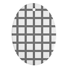 Grid Box Oval Ornament (Two Sides)