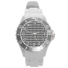 Houndstooth Round Plastic Sport Watch (l) by nateshop