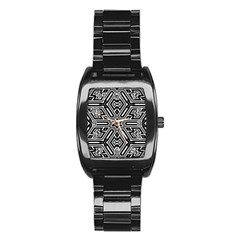 Grid Stainless Steel Barrel Watch