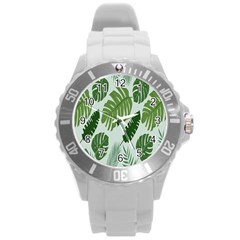 Leaves Round Plastic Sport Watch (l) by nateshop