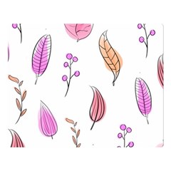 Leaves-pink Double Sided Flano Blanket (large)  by nateshop