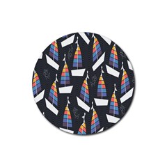 Non-seamless Rubber Round Coaster (4 pack)