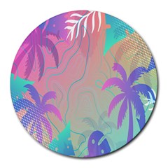 Palm-trees Round Mousepads by nateshop