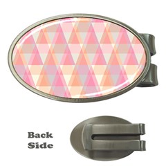 Pattern Triangle Pink Money Clips (Oval) 