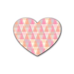 Pattern Triangle Pink Rubber Coaster (Heart)