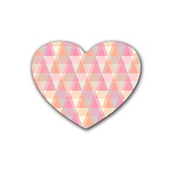 Pattern Triangle Pink Rubber Coaster (heart) by nateshop