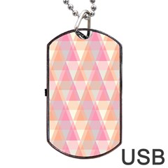 Pattern Triangle Pink Dog Tag Usb Flash (one Side) by nateshop