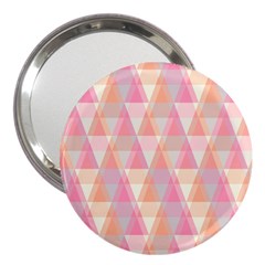 Pattern Triangle Pink 3  Handbag Mirrors by nateshop