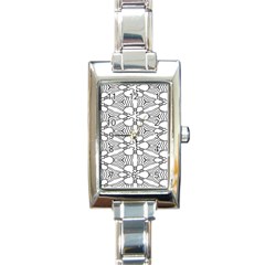 Pattern-white Rectangle Italian Charm Watch by nateshop