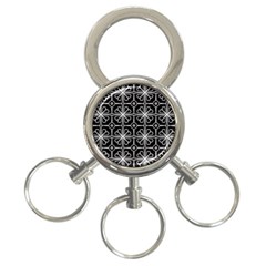 Seamless-pattern Black 3-ring Key Chain by nateshop