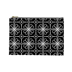 Seamless-pattern Black Cosmetic Bag (large) by nateshop