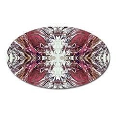 Pink on gold symmetry Oval Magnet