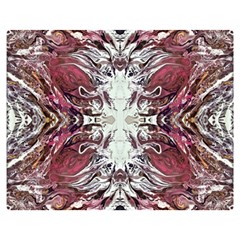 Pink On Gold Symmetry Double Sided Flano Blanket (medium)  by kaleidomarblingart