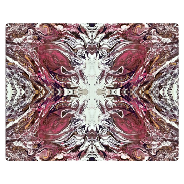 Pink on gold symmetry Double Sided Flano Blanket (Medium) 