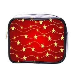 Background Christmas Decoration Holiday Xmas Shiny Mini Toiletries Bag (one Side) by artworkshop