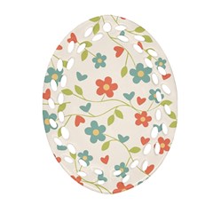  Background Colorful Floral Flowers Ornament (oval Filigree) by artworkshop